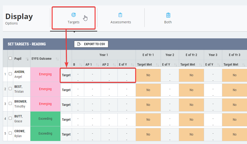 Setting Pupil Targets - Primary KS1/3 – iTRACK Education Support